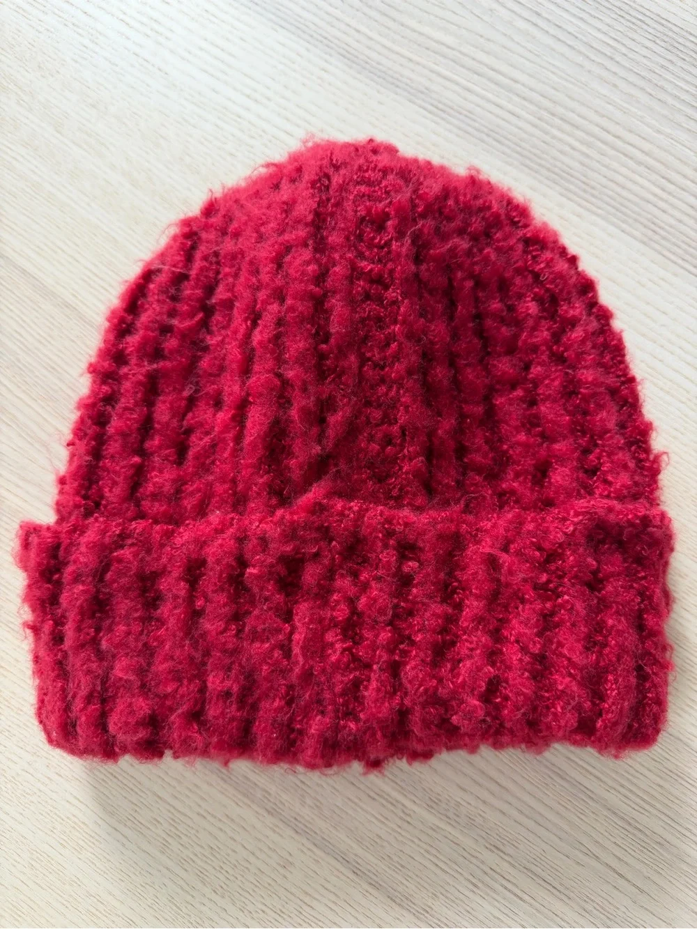 Cozy Chunky Knit Beanie - Dark Red